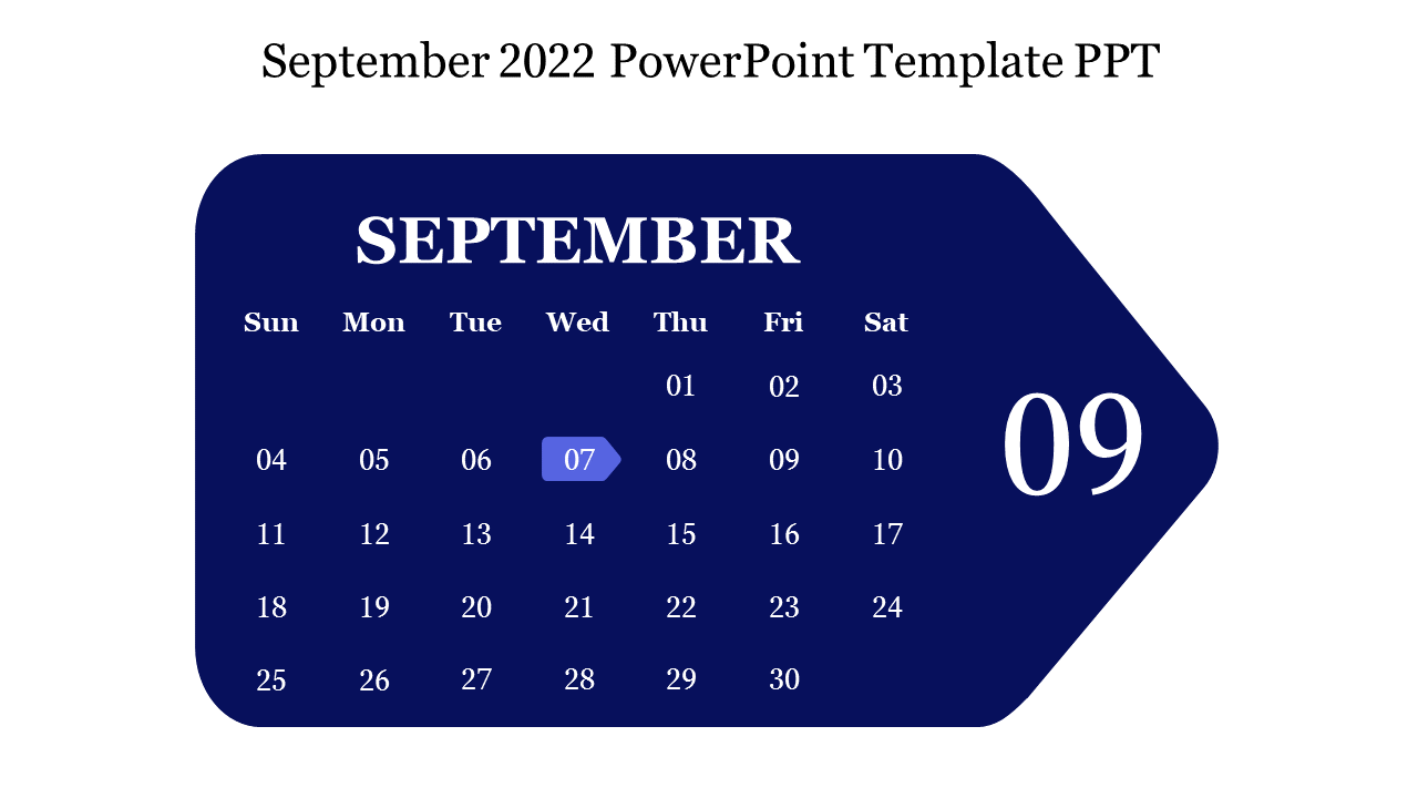 September 2022 PowerPoint Template PPT